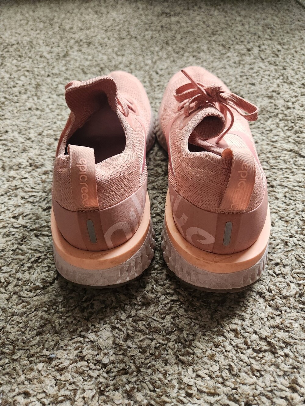 Nike Epic React Flyknit Pink Tint Sneakers - Picture 6 of 7